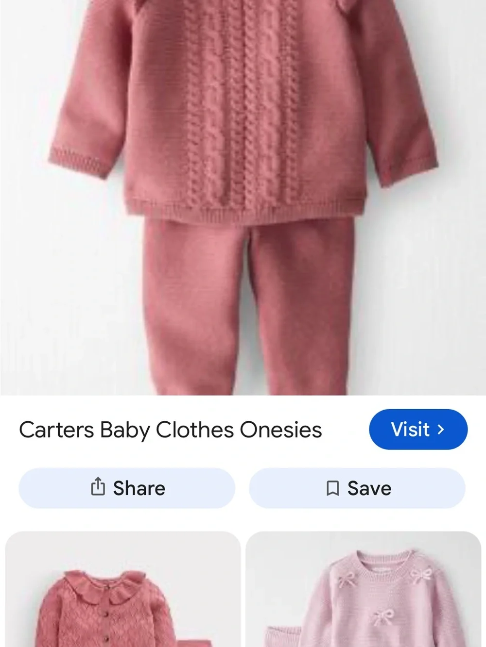 Carter's Rose Knit Sweater and Pants Set